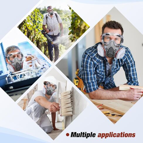 Reusable Respirators Half Facepiece Cover and Anti-Fog Safety Goggle Set Half Face Cover for Painting, Welding, Spraying, Sanding, Against Dust, Chemicals in Saudi Arabia