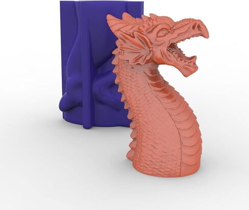 Dragon Head Silicone Candle Mold Soap Mold Fondant Chocolate Cake Candy Mould Epoxy Resin,DIY Wax,Polymer Clay in Saudi Arabia