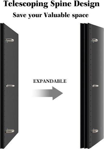 ملف تصغير 3 حلقات مقاس 1 بوصة - قطعة واحدة - أسود، مجلد بلاستيكي محمول مع عمود الفقري متداخل، 3 حلقات مع غطاء أمامي قابل للطي يحمل ورق مقاس 8.5 بوصة × 11 بوصة للمدرسة والمكتب والمنازل in Kuwait