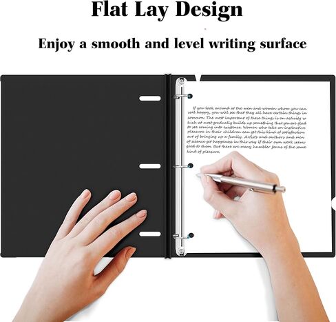 ملف تصغير 3 حلقات مقاس 1 بوصة - قطعة واحدة - أسود، مجلد بلاستيكي محمول مع عمود الفقري متداخل، 3 حلقات مع غطاء أمامي قابل للطي يحمل ورق مقاس 8.5 بوصة × 11 بوصة للمدرسة والمكتب والمنازل in Kuwait