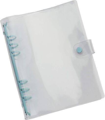 Multibey A5 6-Rings Binder Rings Soft Clear Cover Transparent Shell with Snap Clousure for Spiral Journal Planner DIY Scrapbook Notebook (A6, Pink) in Saudi Arabia