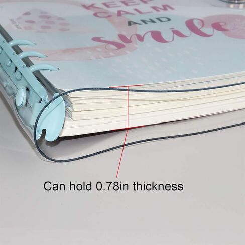 Multibey A5 6-Rings Binder Rings Soft Clear Cover Transparent Shell with Snap Clousure for Spiral Journal Planner DIY Scrapbook Notebook (A6, Pink) in Saudi Arabia