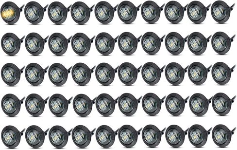 (عبوة من 50) ضوء كهرماني Madcatz (عدسة مدخنة) 3/4 بوصة من جانب الرصاصة LED أضواء مقطورة مؤشر التخليص 12 فولت تيار مستمر in Kuwait