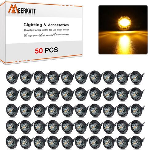 (عبوة من 50) ضوء كهرماني Madcatz (عدسة مدخنة) 3/4 بوصة من جانب الرصاصة LED أضواء مقطورة مؤشر التخليص 12 فولت تيار مستمر in Kuwait