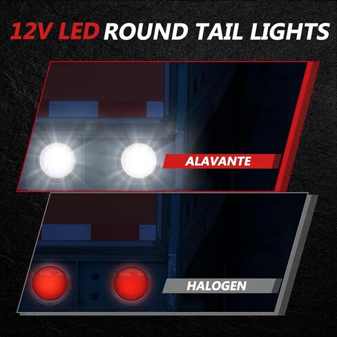 ALAVENTE 4 بوصات بيضاء مستديرة 12 فولت LED مصابيح خلفية للمقطورة إيقاف تشغيل أضواء مقطورة الفرامل لشاحنة RV 4 قطع... in Kuwait