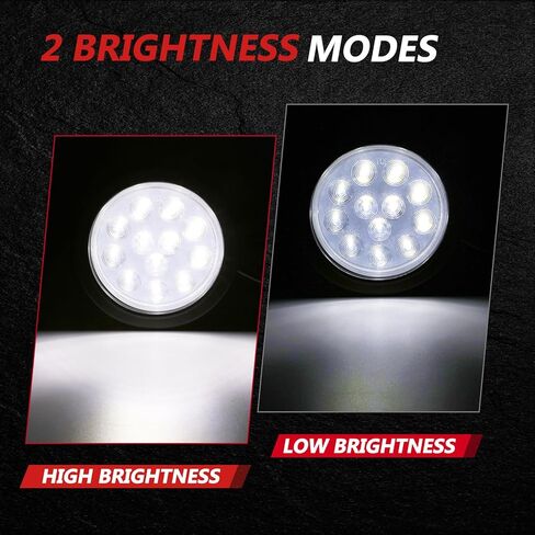 ALAVENTE 4 بوصات بيضاء مستديرة 12 فولت LED مصابيح خلفية للمقطورة إيقاف تشغيل أضواء مقطورة الفرامل لشاحنة RV 4 قطع... in Kuwait