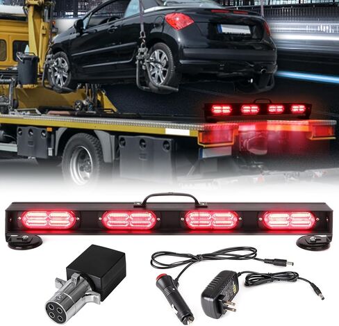 شريط إضاءة مقطورة سحب لاسلكي 23.6 بوصة LED مع جهاز إرسال دائري 4 دبابيس، قاعدة مغناطيسية قوية لشاحنة حواجز السيارات، فرامل البطارية/إشارة الانعطاف، شريط ضوء سحب للطوارئ in Kuwait