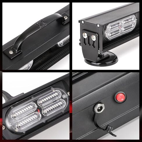 شريط إضاءة مقطورة سحب لاسلكي 23.6 بوصة LED مع جهاز إرسال دائري 4 دبابيس، قاعدة مغناطيسية قوية لشاحنة حواجز السيارات، فرامل البطارية/إشارة الانعطاف، شريط ضوء سحب للطوارئ in Kuwait