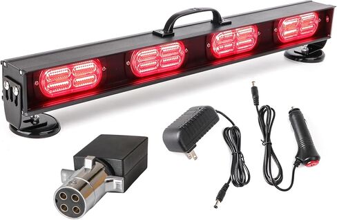 شريط إضاءة مقطورة سحب لاسلكي 23.6 بوصة LED مع جهاز إرسال دائري 4 دبابيس، قاعدة مغناطيسية قوية لشاحنة حواجز السيارات، فرامل البطارية/إشارة الانعطاف، شريط ضوء سحب للطوارئ in Kuwait