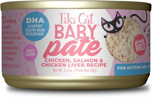 Tiki Cat Baby Pate, Wet Cat Food, Chicken, Duck & Duck Liver, 2.4 oz. Cans (Pack of 12) in Saudi Arabia