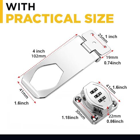 Password Rotary Hasp Locks, 2 Pack Door Security Slide Latch Lock,Black Digit Combination Lock for Small Doors, Cabinets, Barn Door, Bathroom, Outdoor, Garage, Garden in Saudi Arabia