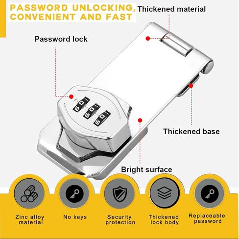 Password Rotary Hasp Locks, 2 Pack Door Security Slide Latch Lock,Black Digit Combination Lock for Small Doors, Cabinets, Barn Door, Bathroom, Outdoor, Garage, Garden in Saudi Arabia