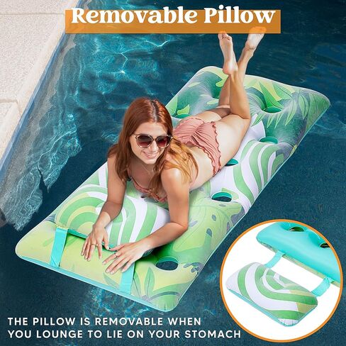 صالة السباحة العائمة القابلة للنفخ من Sloosh، مقاس 66 بوصة، مغطاة بنسيج فائق النعومة، عوامات قابلة للنفخ للبالغين في حمام السباحة في الصيف in Kuwait