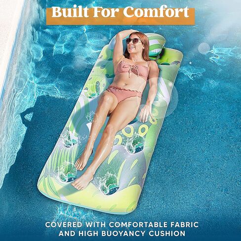 صالة السباحة العائمة القابلة للنفخ من Sloosh، مقاس 66 بوصة، مغطاة بنسيج فائق النعومة، عوامات قابلة للنفخ للبالغين في حمام السباحة في الصيف in Kuwait