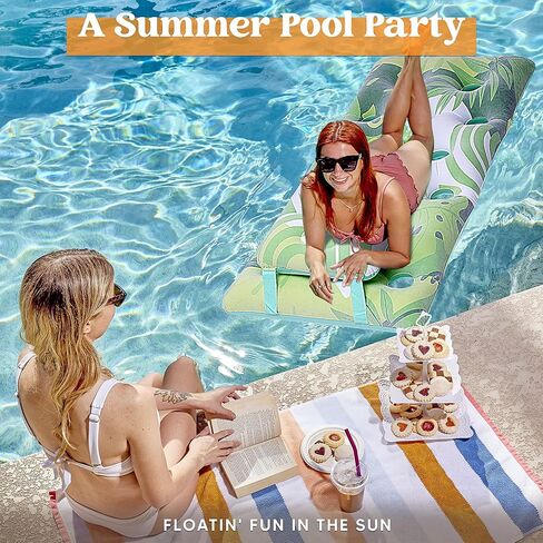 صالة السباحة العائمة القابلة للنفخ من Sloosh، مقاس 66 بوصة، مغطاة بنسيج فائق النعومة، عوامات قابلة للنفخ للبالغين في حمام السباحة في الصيف in Kuwait