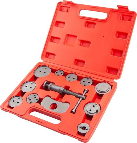CARTMAN 12pc Heavy Duty Disc Brake Caliper Tool Kit, Universal Front and Rear Brake Piston Tool, Screw-in Wind Back Rewind and Piston Compression, Forces or Rotates Pistons into Calipers in Saudi Arabia