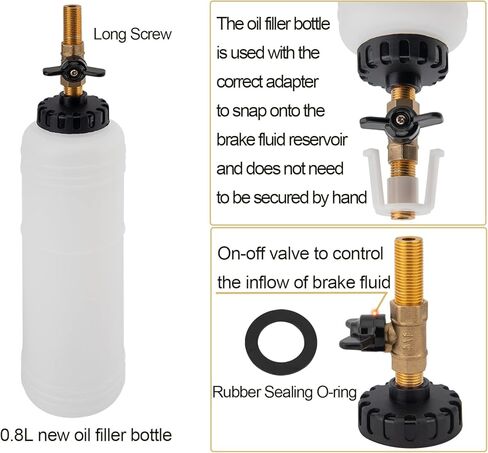 طقم نازف الفرامل الهوائية، طقم نازف الفرامل الفراغي لدراجة نارية شاحنة السيارة مع مستخرج وزجاجة إعادة التعبئة، 4 محولات أسطوانة رئيسية، 2 سدادات هواء سريعة (90-120 رطل لكل بوصة مربعة) in Kuwait