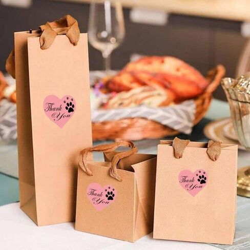 ملصقات ملصقات شكرًا لك بطباعة مخالب، مقاس 1.5 بوصة على شكل قلب كلب جرو ومخالب مطبوعة لطيفة لحقيبة البسكويت، وصندوق الهدايا، والأظرف (500 قطعة) in Kuwait