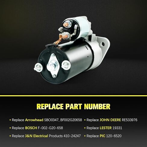 Starter Compatible with John Deere Tractor/Tractors-Utility 5045D 5045E 5055D 5055E 5065E 5075E, 12V CW 10 Teeth Starter, Replace# RE533976, BF002G20658, F-002-G20-658 in Saudi Arabia