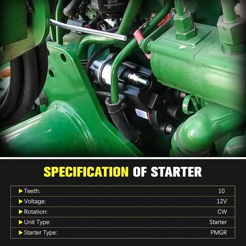 Starter Compatible with John Deere Tractor/Tractors-Utility 5045D 5045E 5055D 5055E 5065E 5075E, 12V CW 10 Teeth Starter, Replace# RE533976, BF002G20658, F-002-G20-658 in Saudi Arabia