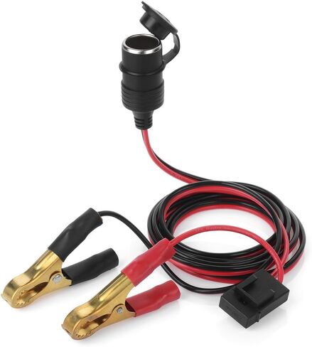 Jtron 7FT/2m 14AWG 20-25A 12V 24V أنثى مقبس ولاعة السجائر في السيارة إلى بطارية التمساح النحاس النقي موصل مقاطع التمساح، كابل شحن تمديد بمشبك بطارية السيارة in Kuwait