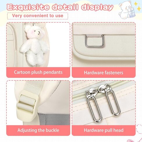 School Backpack for Kids Girls Cute Travel Backapck for College Women Men Casual Laptop Bookbag for Teen Student(Beige) in Kuwait