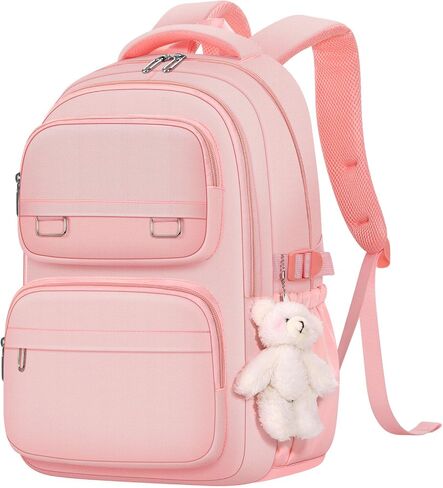 School Backpack for Kids Girls Cute Travel Backapck for College Women Men Casual Laptop Bookbag for Teen Student(Beige) in Kuwait