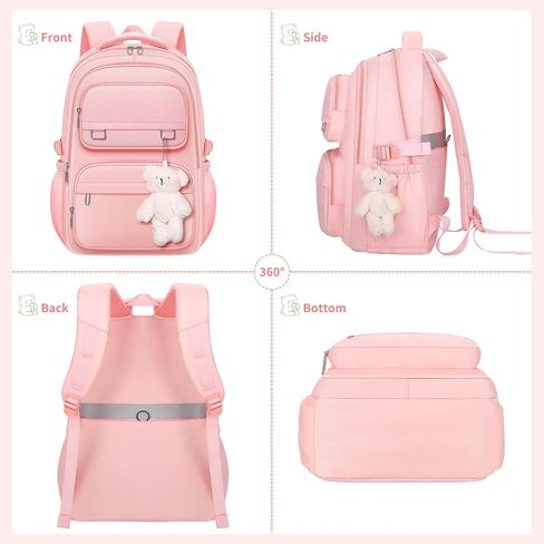 School Backpack for Kids Girls Cute Travel Backapck for College Women Men Casual Laptop Bookbag for Teen Student(Beige) in Kuwait