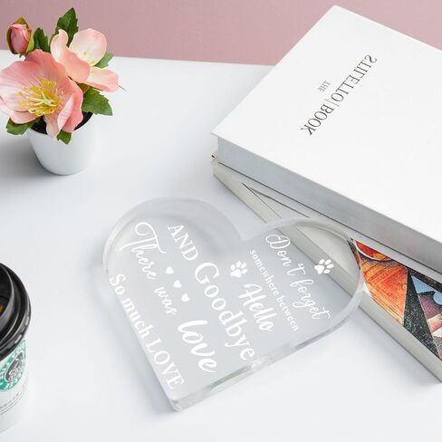 Dog Loss Sympathy Gifts Acrylic Heart Condolence Gifts for Loss of Dog Remembrance Gifts for Loss of Loved One Pet Remembrance Gift Pet Loss Gifts in Kuwait