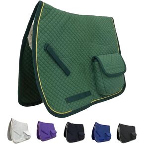 Derby Originals Premium Half Fleece Lined All Purpose & Dressage English Saddle Pads with Pockets