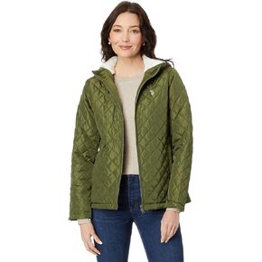 U.S. Polo Assn. Cozy Faux Fur Lined Diamond Quilted Hooded Puffer with Side Panel