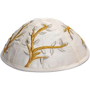 Yair Emanuel Kippah - Embroidered - Tree of Life - Gold