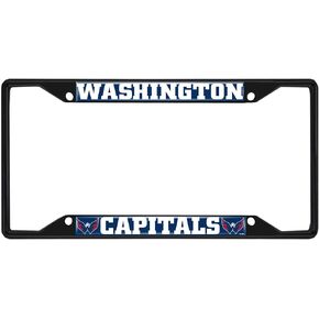 FANMATS 31395 Washington Capitals Metal License Plate Frame Black Finish