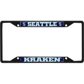 FANMATS 31859 Seattle Kraken Black Metal License Plate Frame 6.25in x 12.25in