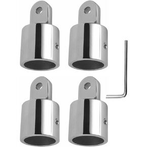 4 PCS Bimini Top Eye End Cap Tube Canopy Hardware Fitting Marine 316 Stainless Steel Fits 7/8 or 1'' OD Round Tubing