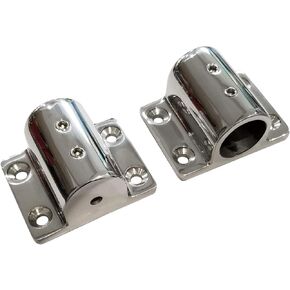 keehui Pair of 316SS Marine Grade Casting Boat Yacht Hand Rail Fitting 90 Degree Rectangle Stanchion Base Mount Hardware for 7/8''(22mm) Tube