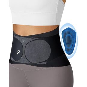 0.5mm Ultra Thin Back Brace with 3D Lumbar Pad, 6 Flexible Supports, Seamless Yoga Fabric, Back Brace for Men Lower Back, Back Brace for Lower Back Pain Women for Sciatica Scoliosis Relief