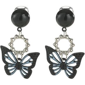 Black Butterfly Ear Clips Dangle Earrings for Women Girls Non Pierced Clip On Earrings
