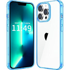 JJGoo Compatiable with iPhone 13 Pro Max Case Clear, Transparent Shockproof Phone Case, Slim Hard PC Back Protective Cover Bumper, Anti-Scratch Clear Back, Black