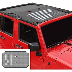 American Flag Sunshade Mesh Bikini Top Sun Shade UV Protection for 2007-2018 Jeep Wrangler JK Unlimited 4 Door