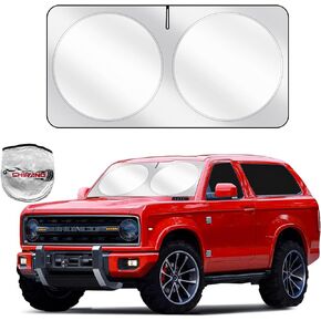 Upgraded Sunshade for Tesla Model 3/Y Windshield, Improved UV Protection Fabric, Metal Frame, Full-Size Foldable Front Sun Shade, Professional Accessories for Tesla Model 3/Y 2016 to 2024