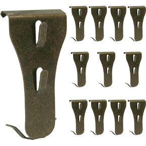 Brick Clips Hooks for Hanging Outdoor - Coideal 12 Pcs Metal Brick Wall Clip Fastener No Drill Picture Hangers for Christmas Lights Wreath Garland, Fit 2 1/4 to 2 2/5 Inch (Bronze)