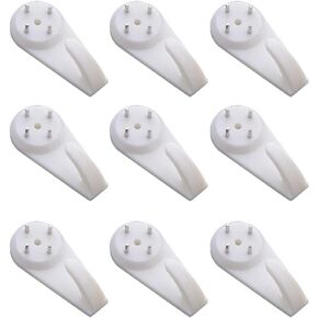 20PCS White Powerful Concrete Hard Wall Drywall Picture Hooks Non-Trace Hanging Hook Traceless Nail Plastic Wall Hook for Picture Photo Frame Clock Hangers(5cm/1.97 Length)