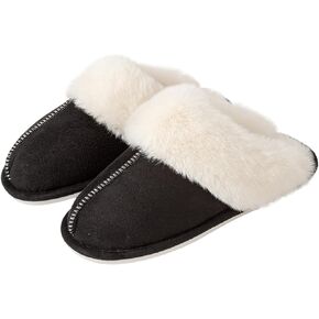 Womens Slipper Memory Foam Fluffy Soft Warm Slip On Anti-Skid House Slippers,Cozy Plush for Indoor Outdoor