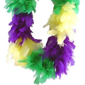 لمسة من الطبيعة ريش تركيا المسطح شانديل بوا 20 جرام 36 بوصة ماردي جراس مقسمة قطعة واحدة in Kuwait