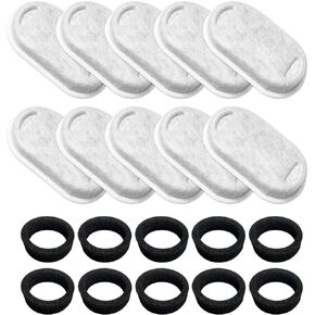 10 Pack Cat Water Fountain Filters for 108oz/3.2L & 67oz/2L Stainless Steel, Cat Fountain Filter Replacement(10 Filters & 10Sponges)