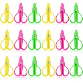 18 Pcs Small Scissors All Purpose Colorful Mini Stainless Steel Sharp Scissors Bulk with Protective Cover for Embroidery, Paper Cutting, Sewing, Knitting, Crafting, 2.56 x 1.65 Inch