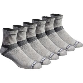 Eddie Bauer Men's Dura Dri Moisture Control 6-Pair Quarter Socks