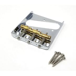Left Handed Tele Telecaster Guitar Bridge with Brass Saddles Chrome, Lefty TL Ashtray Bridge with Mounting Screws