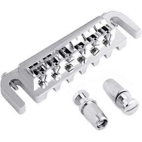 Bogart Adjustable Wraparound Guitar Bridge Combined bridge Tailpiece Compatible with Les Paul LP SG Style Electric Guitar Chrome.